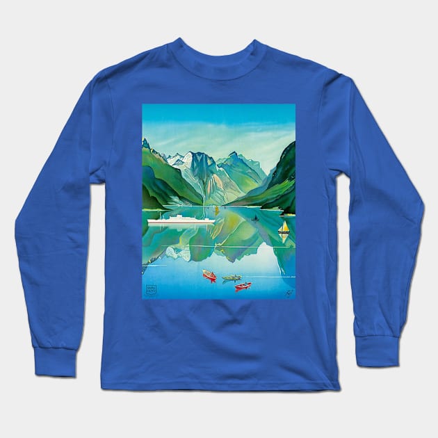 Vintage Travel Artwork - Norway Long Sleeve T-Shirt by Starbase79